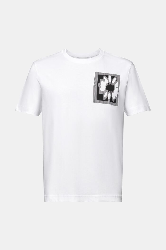 T-shirt med blomtryck och logo, WHITE, detail image number 6