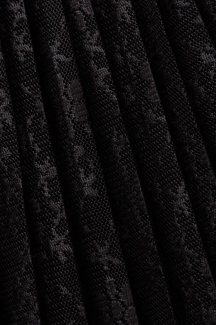 Veckad spetskjol i midilängd, BLACK, detail image number 4