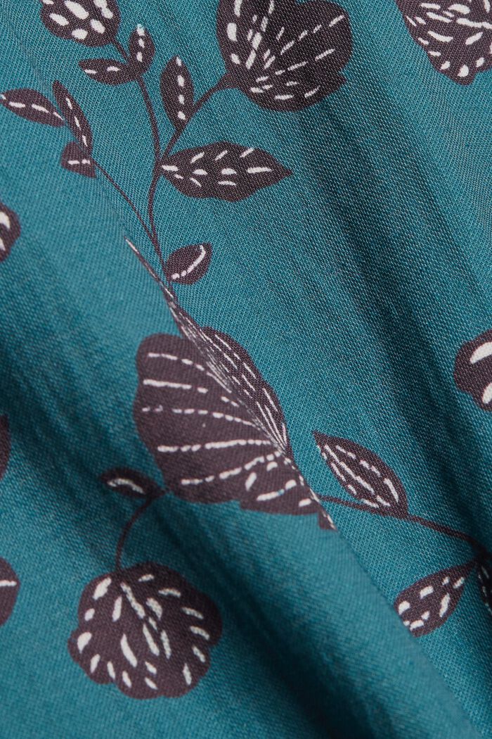 Linne i jersey med mönster och LENZING™ ECOVERO™, TEAL GREEN, detail image number 4