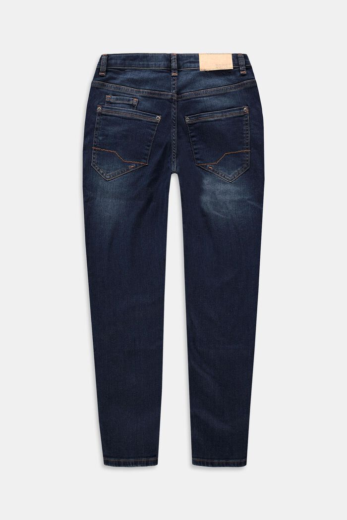 Avsmalnande jeans med justerbar linning, BLUE BLACK WASHED, detail image number 1