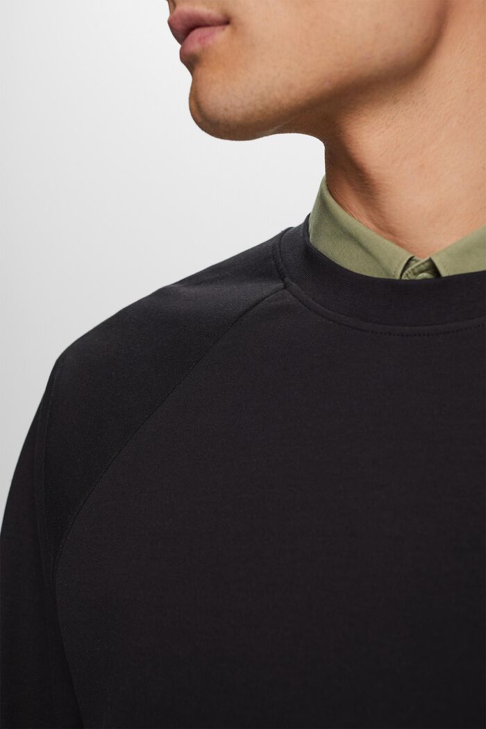 Klassisk sweatshirt, bomullsblandning, BLACK, detail image number 2