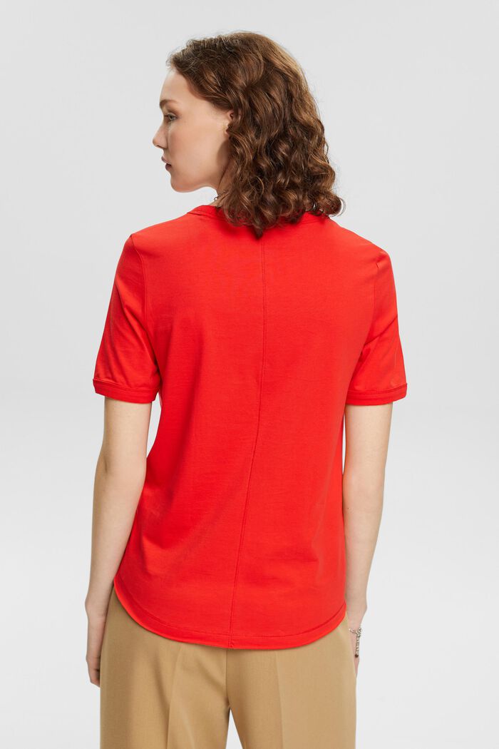 T-shirt i bomull med hjärtformad logo, RED, detail image number 3