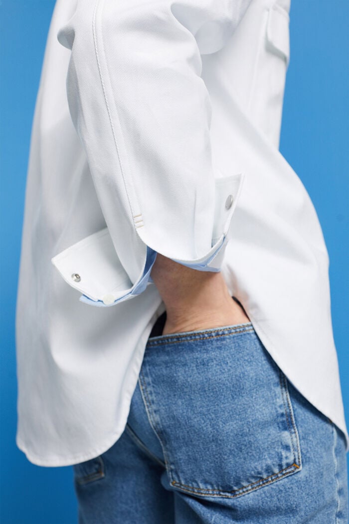 Twill overshirt, 100% bomull, WHITE, detail image number 2