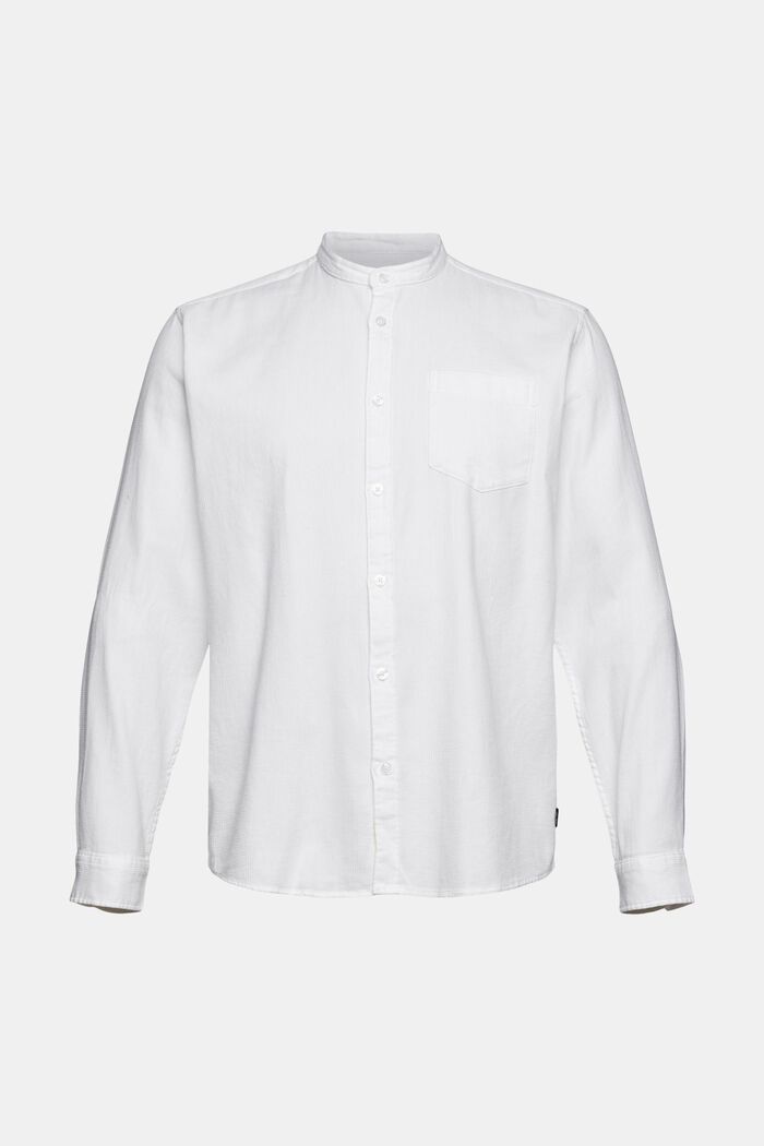 Bomullsskjorta med ståkrage, WHITE, detail image number 7