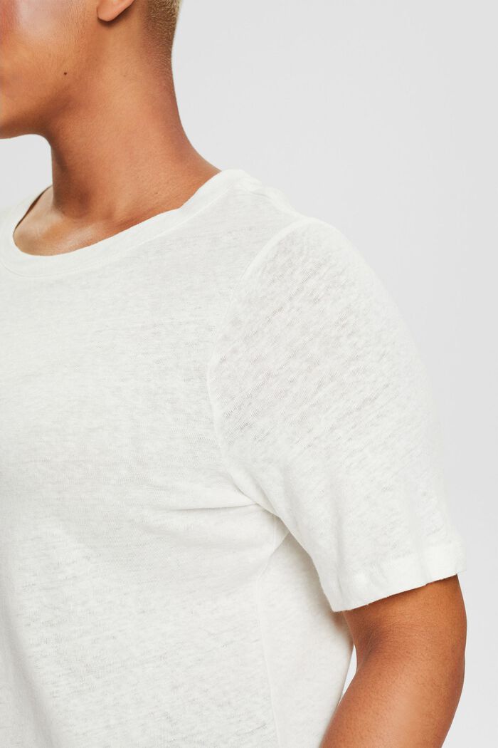 CURVY med linneandel: bas-T-shirt, OFF WHITE, detail image number 0
