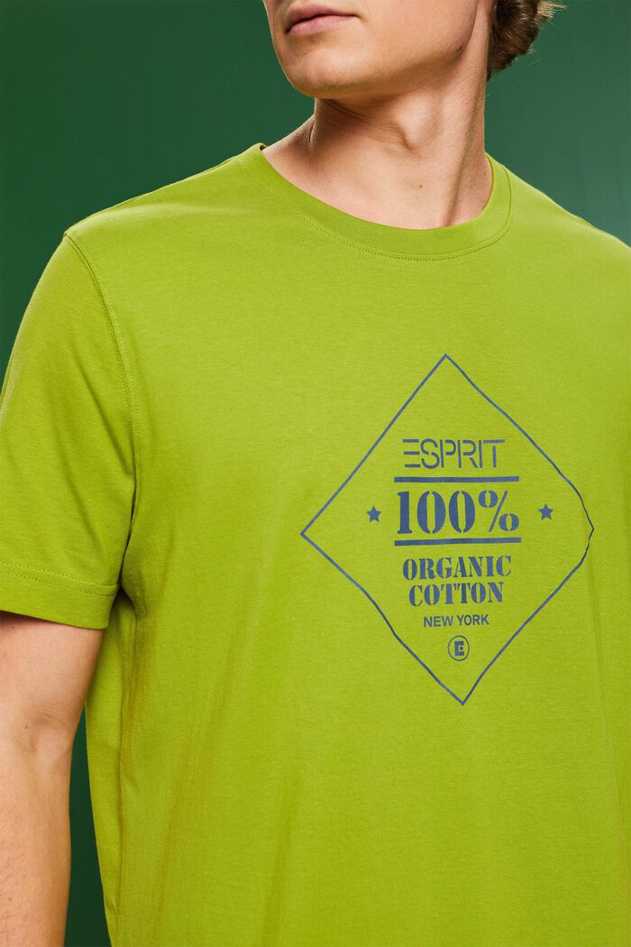 T-shirt i bomull med logotryck, LEAF GREEN, detail image number 3