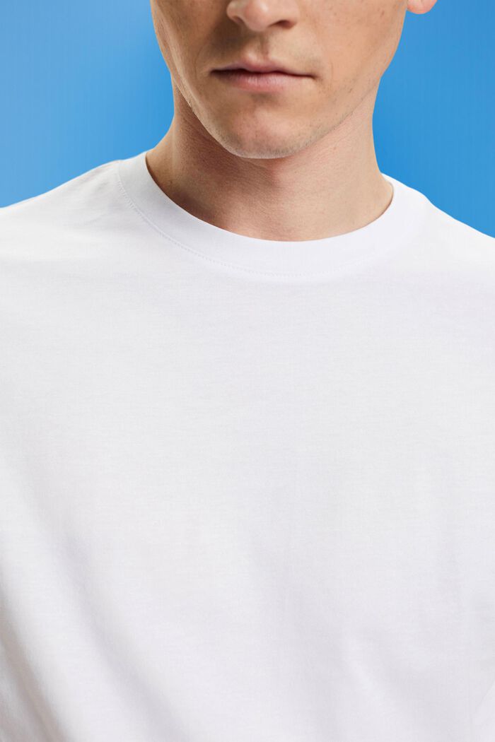 Rundringad T-shirt i jersey, WHITE, detail image number 1