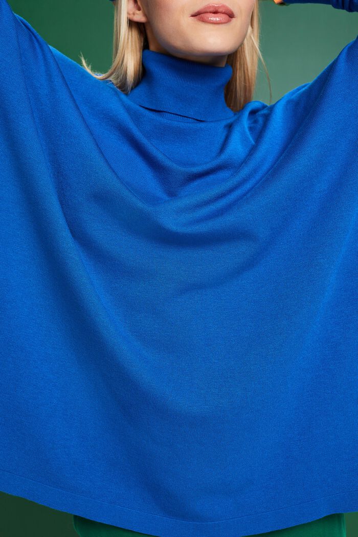 Tröja med polokrage och fladdermusärm, BRIGHT BLUE, detail image number 3