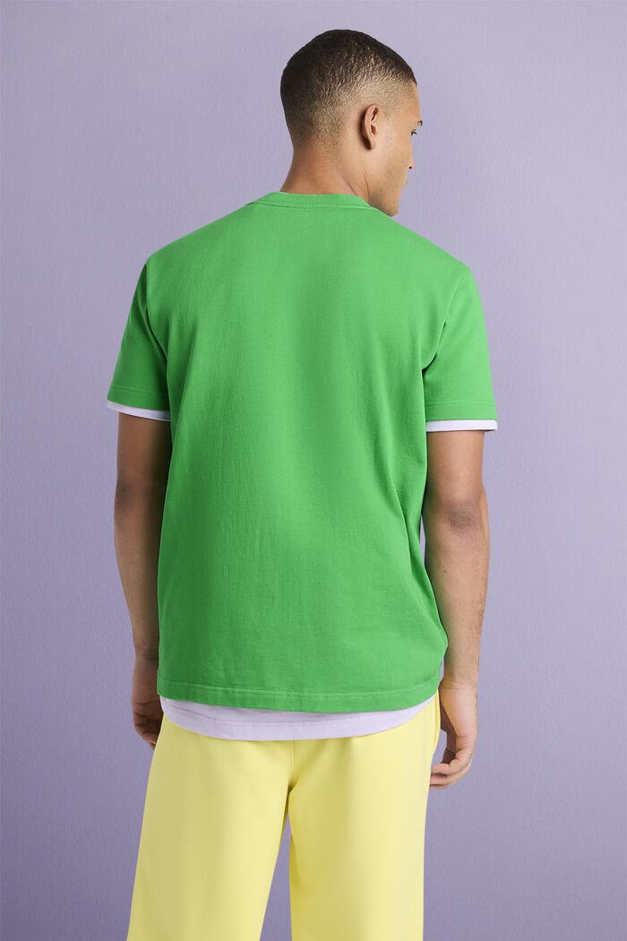 T-shirt i bomullsjersey med logo, unisexmodell, GREEN, detail image number 2