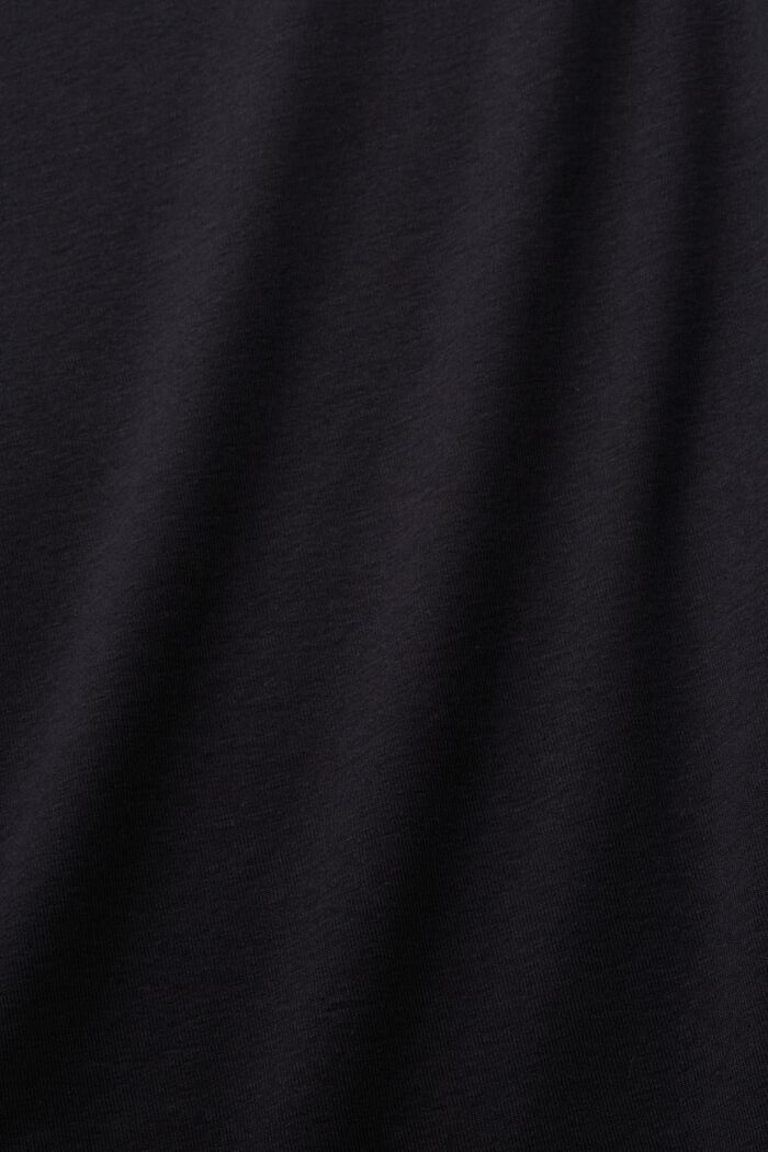 T-shirt med rund ringning, 100 % bomull, BLACK, detail image number 5