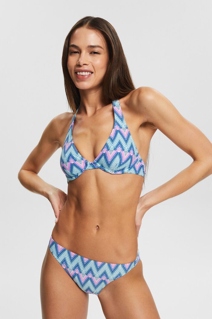 Återvunnet material: bikinitrosa med mönster, BRIGHT BLUE, detail image number 0