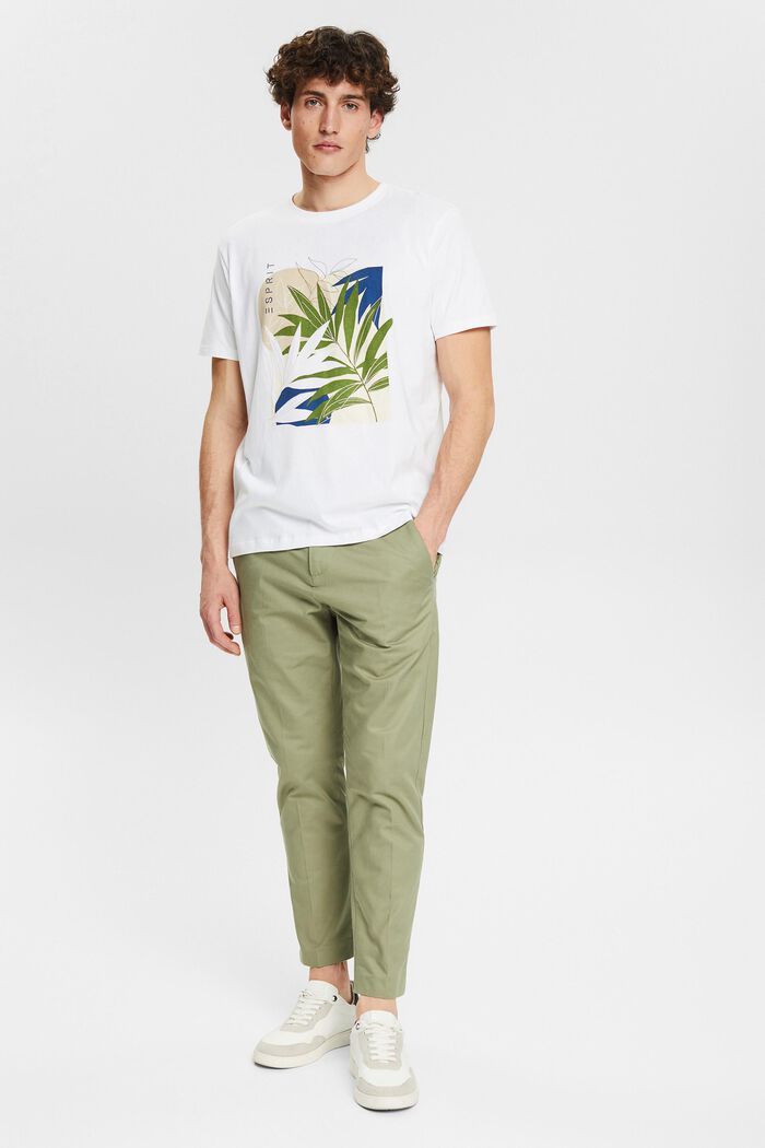 T-shirt i jersey med växt-tryck, WHITE, detail image number 6