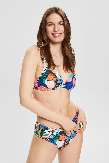 Färgglatt mönstrad bikiniöverdel med reglerbara axelband