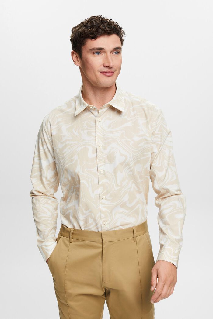 Skjorta med vågigt retromönster, OFF WHITE, detail image number 0
