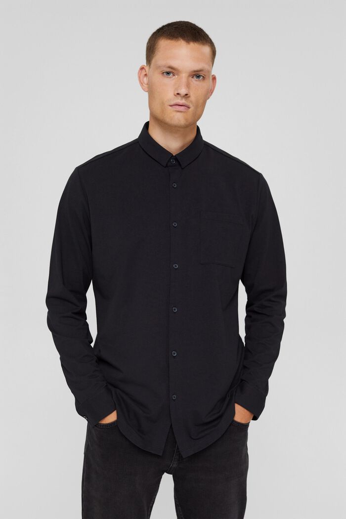 Jerseyskjorta med COOLMAX®, BLACK, overview