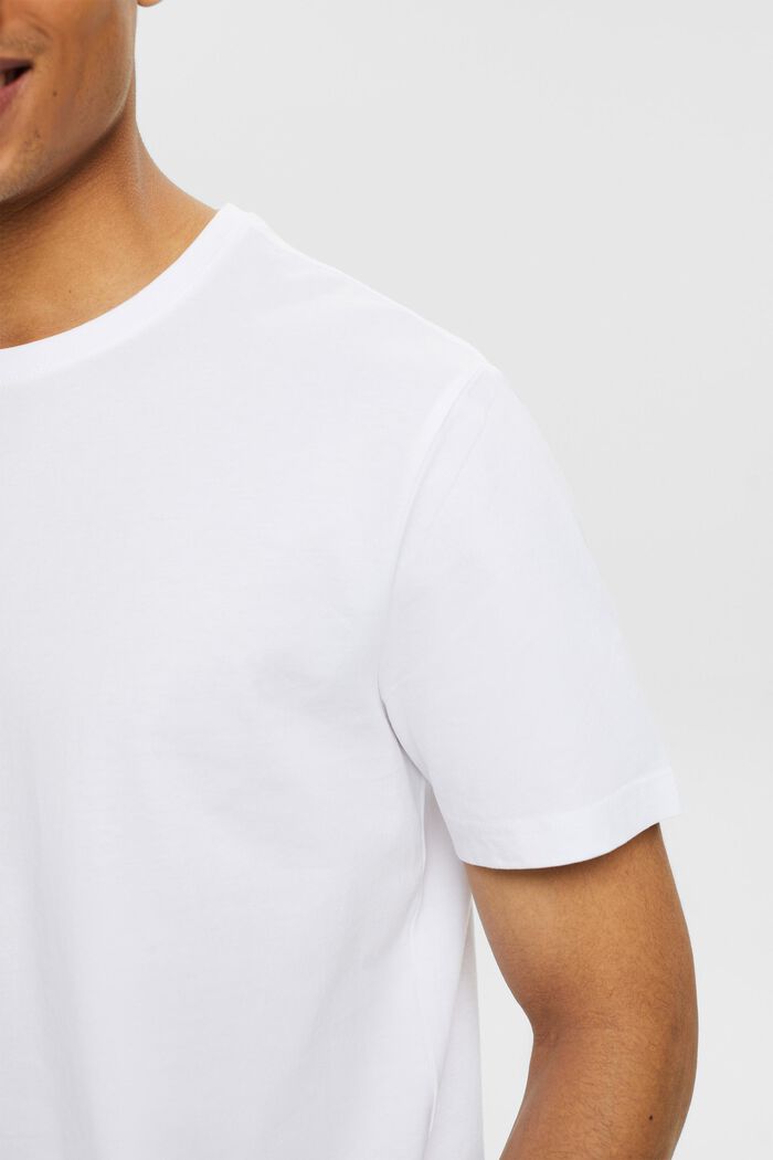 Kortärmad T-shirt med rund ringning, WHITE, detail image number 3
