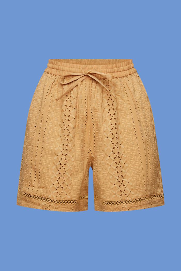 Broderade shorts, LENZING™ ECOVERO™, KHAKI BEIGE, detail image number 7