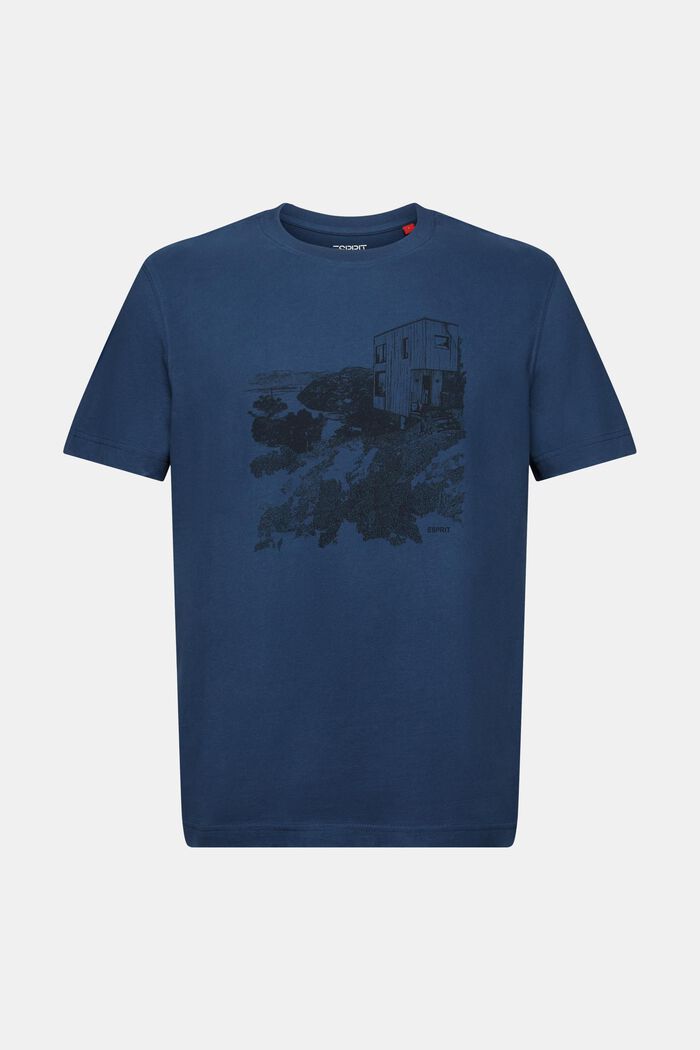 T-shirt med grafiskt tryck, BLUE, detail image number 6