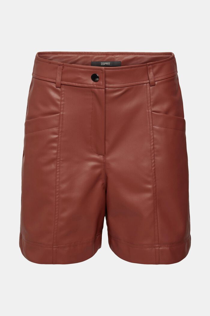 Shorts i skinnimitation, RUST BROWN, overview