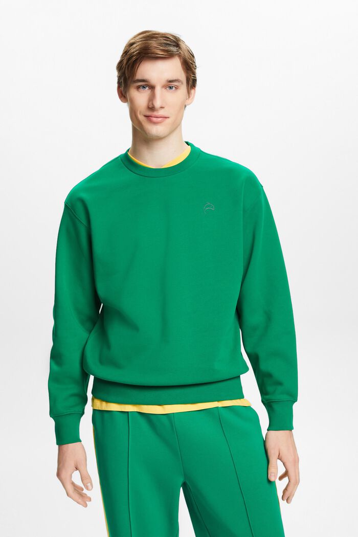 Sweatshirt med litet delfintryck, GREEN, detail image number 0