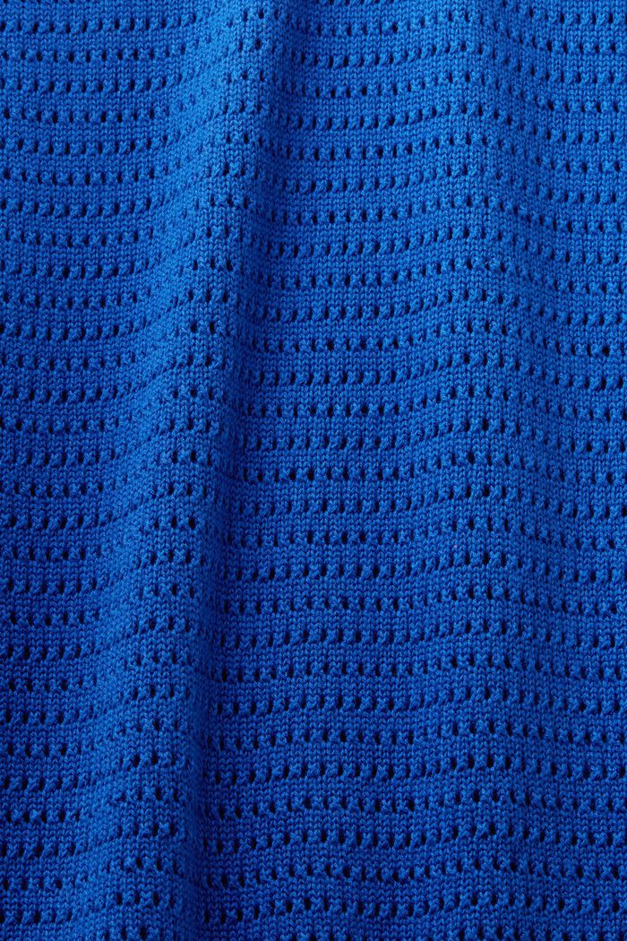 Ärmlös midiklänning i pointelle-design, BRIGHT BLUE, detail image number 5