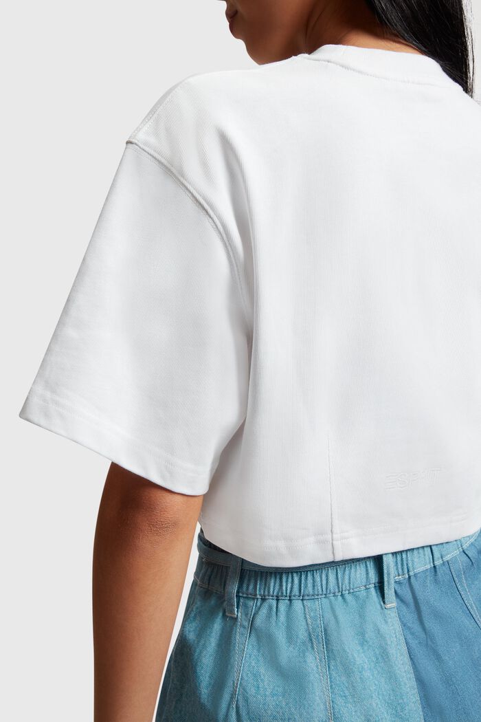 Denim Not Denim kortare T-shirt med indigotryck, WHITE, detail image number 3