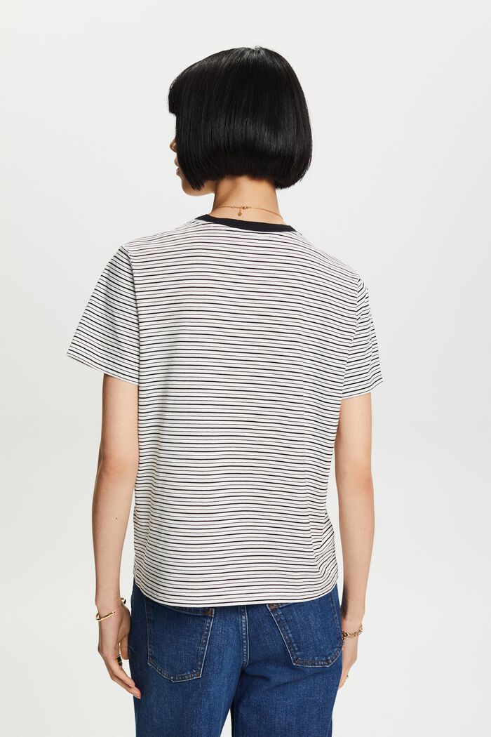 T-shirt med ränder, 100% bomull, OFF WHITE, detail image number 3