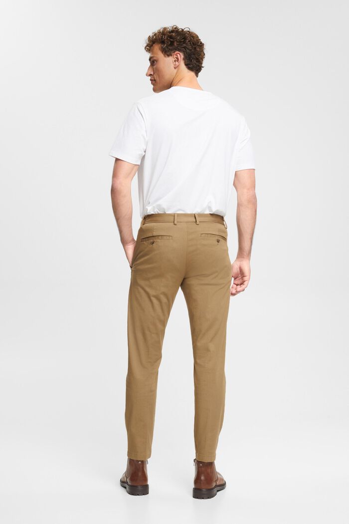 Stretch-chinos i bomull, BEIGE, detail image number 3
