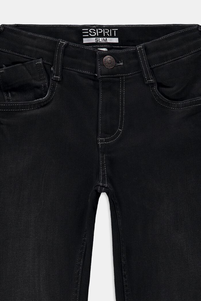 Stretchjeans med smal passform och justerbar linning, BLACK RINSE, detail image number 2
