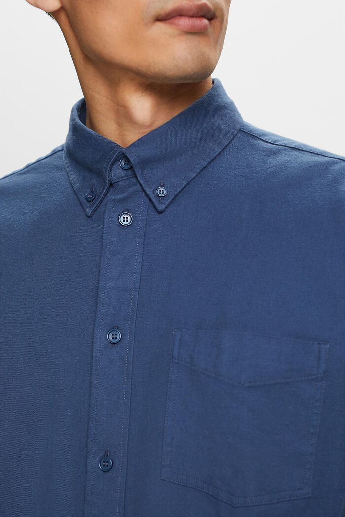Skjorta i twill med normal passform, GREY BLUE, detail image number 1