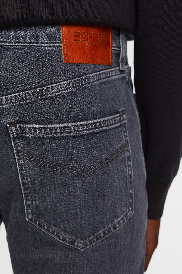 Raka jeans med medelhög midja, BLACK MEDIUM WASHED, detail image number 4