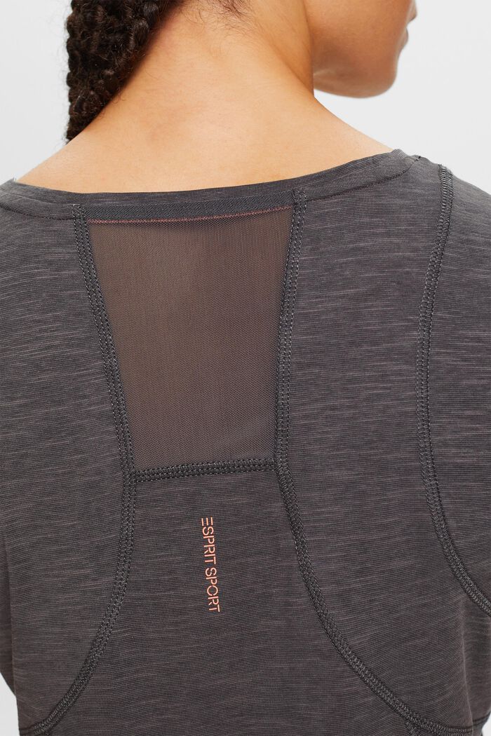 Tränings-T-shirt med meshpartier i återvunnet tyg, ANTHRACITE, detail image number 2
