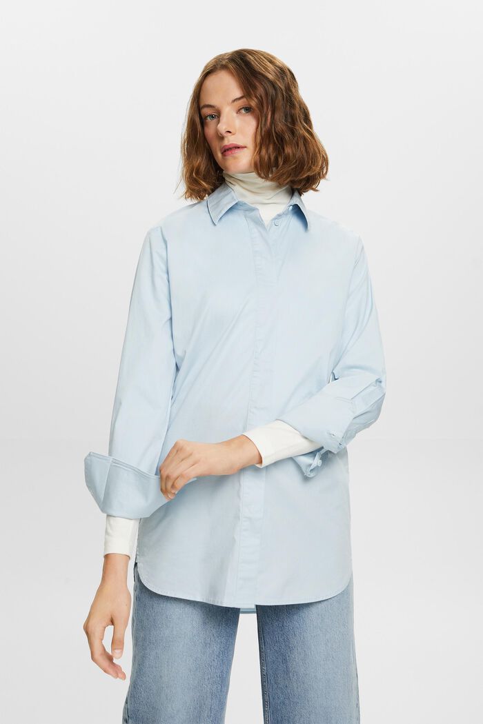 Skjortblus med ledig passform, LIGHT BLUE, detail image number 5