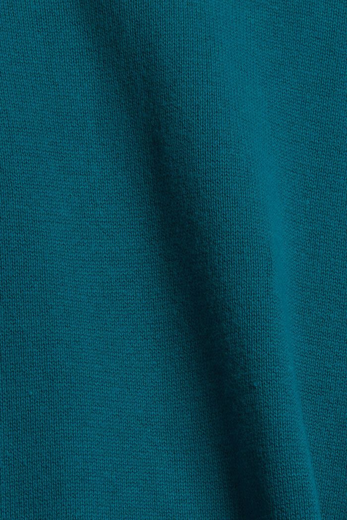 Stickad basklänning av ekobomullsmix, EMERALD GREEN, detail image number 1