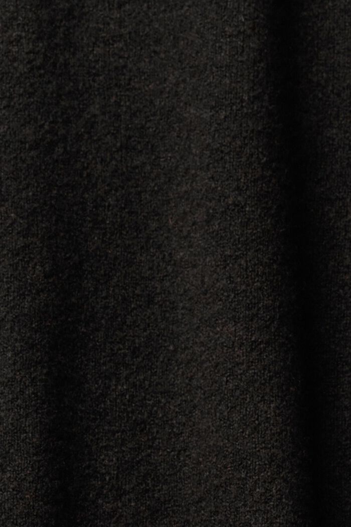 Stickad klänning i ullmix med halvpolokrage, BLACK, detail image number 5