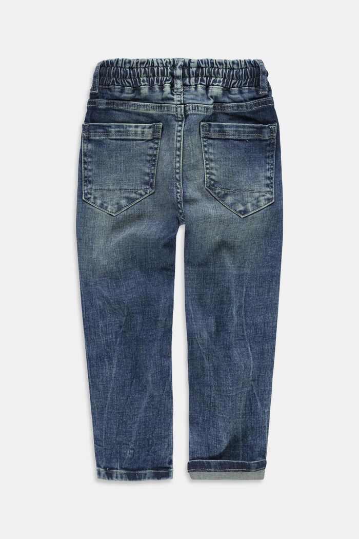 Jeans med dragskolinning, BLUE MEDIUM WASHED, detail image number 1