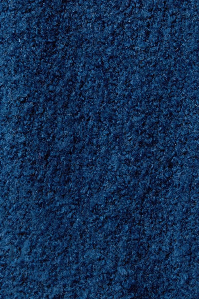 Kofta i ullmix med knytskärp, PETROL BLUE, detail image number 1