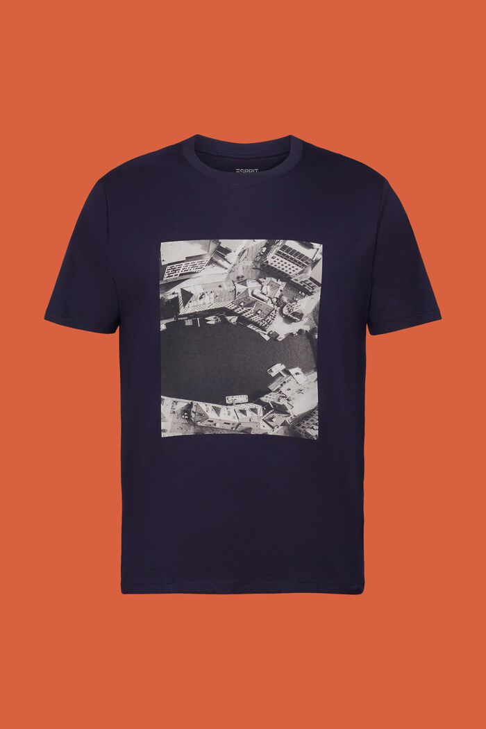 T-shirt med tryck, 100% bomullsjersey, NAVY, detail image number 6