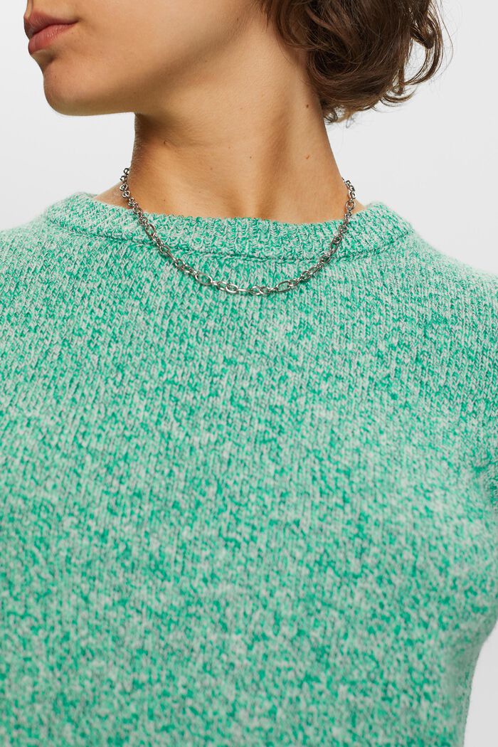 Rundringad tröja, ullmix, GREEN, detail image number 2