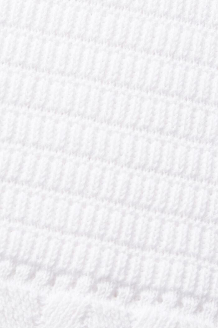 Kortärmad tröja med stickat mönster, WHITE, detail image number 4