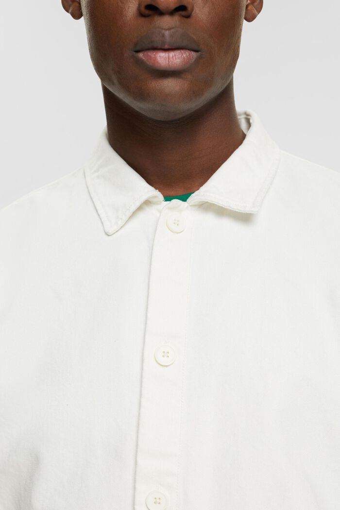 Skjortjacka i ekologisk bomull, OFF WHITE, detail image number 2