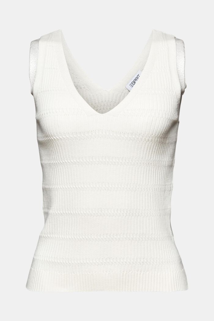 V-ringad ärmlös tröja, OFF WHITE, detail image number 5