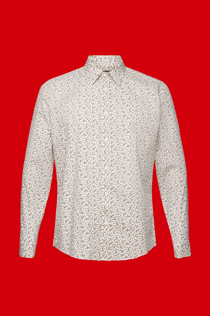 Mönstrad bomullsskjorta i slim fit, OFF WHITE, detail image number 5