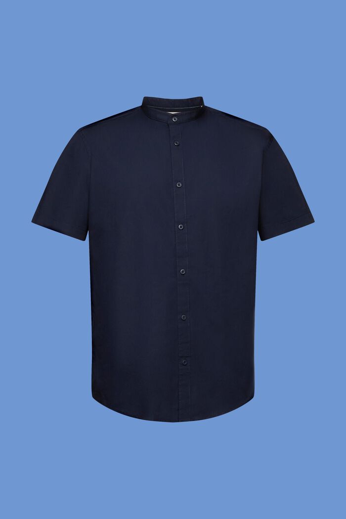 Bomullsskjorta med ståkrage, NAVY, detail image number 5