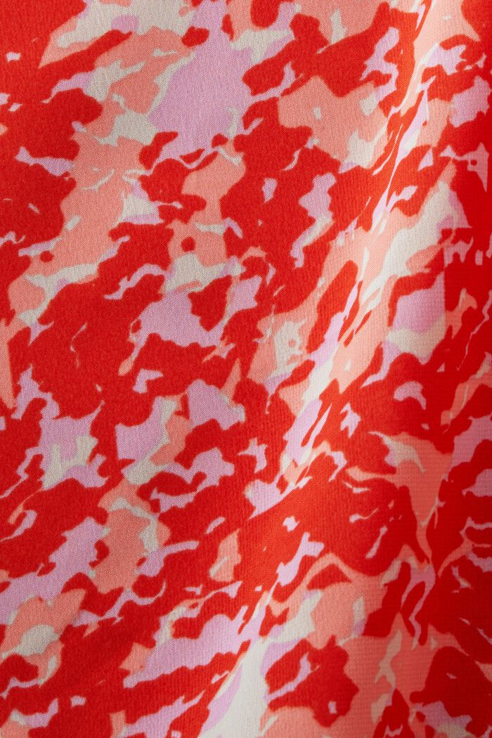 Mönstrad blus av crêpechiffong, PASTEL ORANGE, detail image number 5