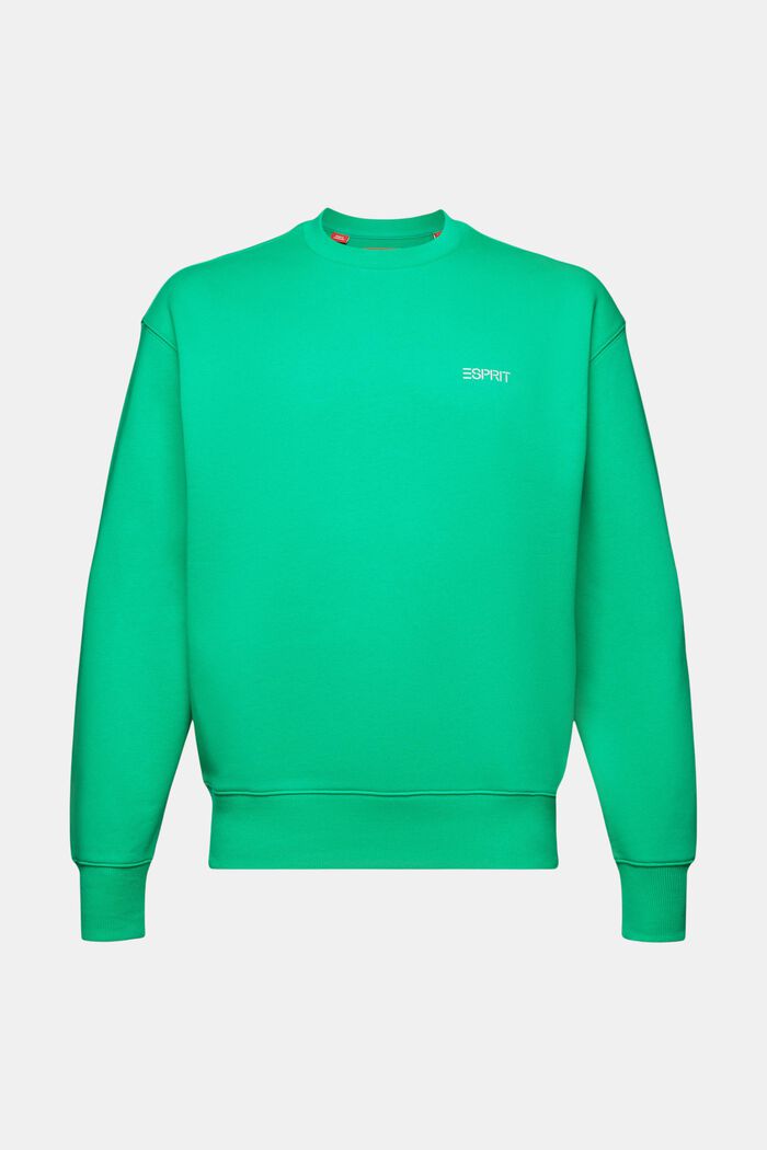 Sweatshirt i fleece med logo, unisexmodell, GREEN, detail image number 8