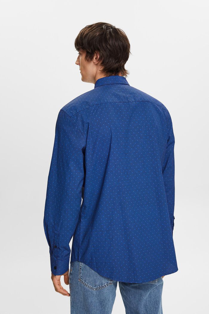 Mönstrad button down-skjorta, 100% bomull, BRIGHT BLUE, detail image number 3