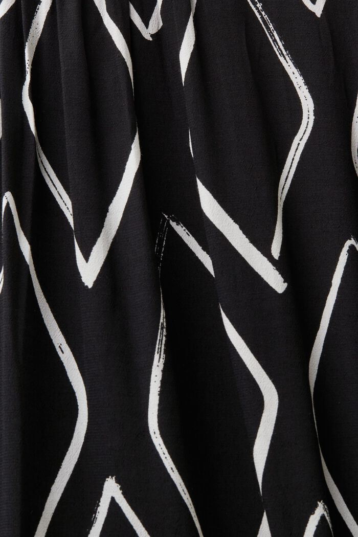 Mönstrad skjortklänning med skärp, BLACK, detail image number 5