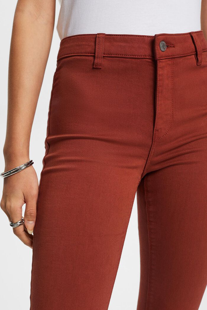 Skinny-jeans med mellanhög midja, RUST BROWN, detail image number 2