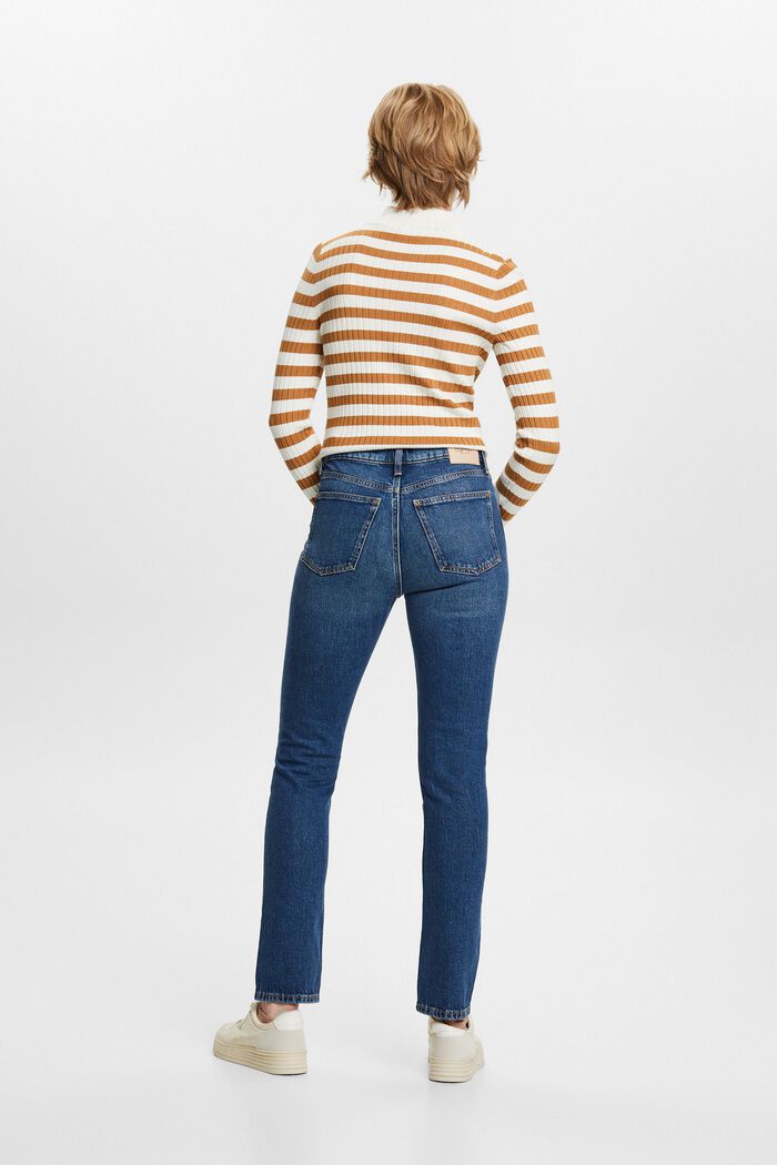 Jeans med smal passform och hög midja, BLUE MEDIUM WASHED, detail image number 4